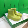 BOTTEGA VENETA PUDDLE ANKLE BOOT IN OLIVE GREEN RUBBER
