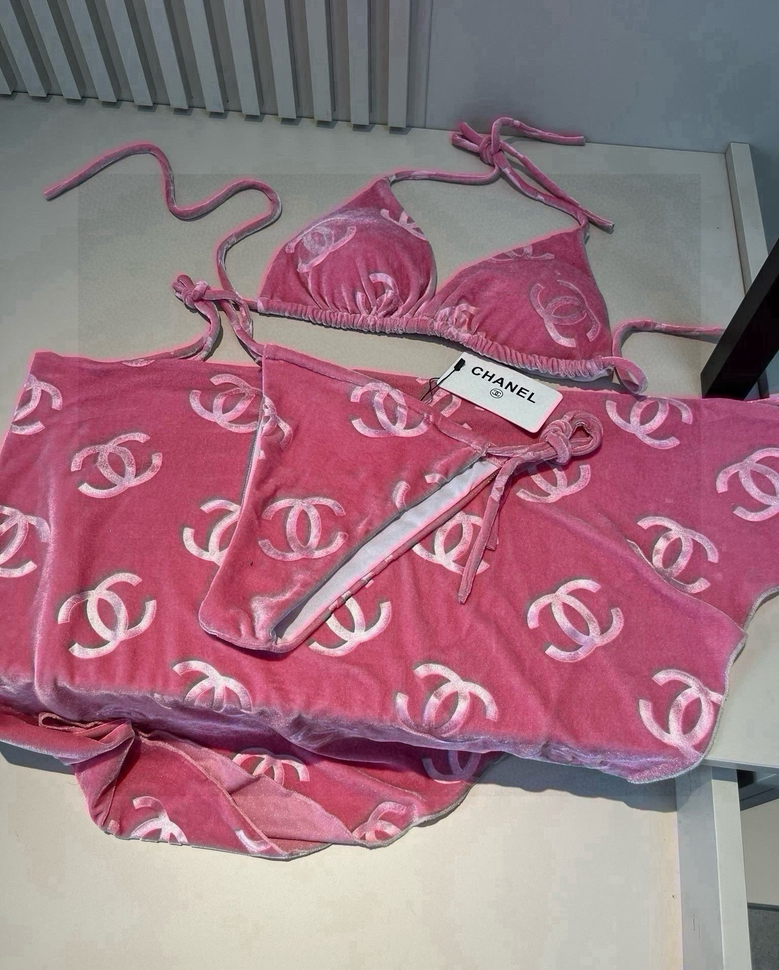 CHANEL BIKINI SWIMSUIT SET IN PINK 624523