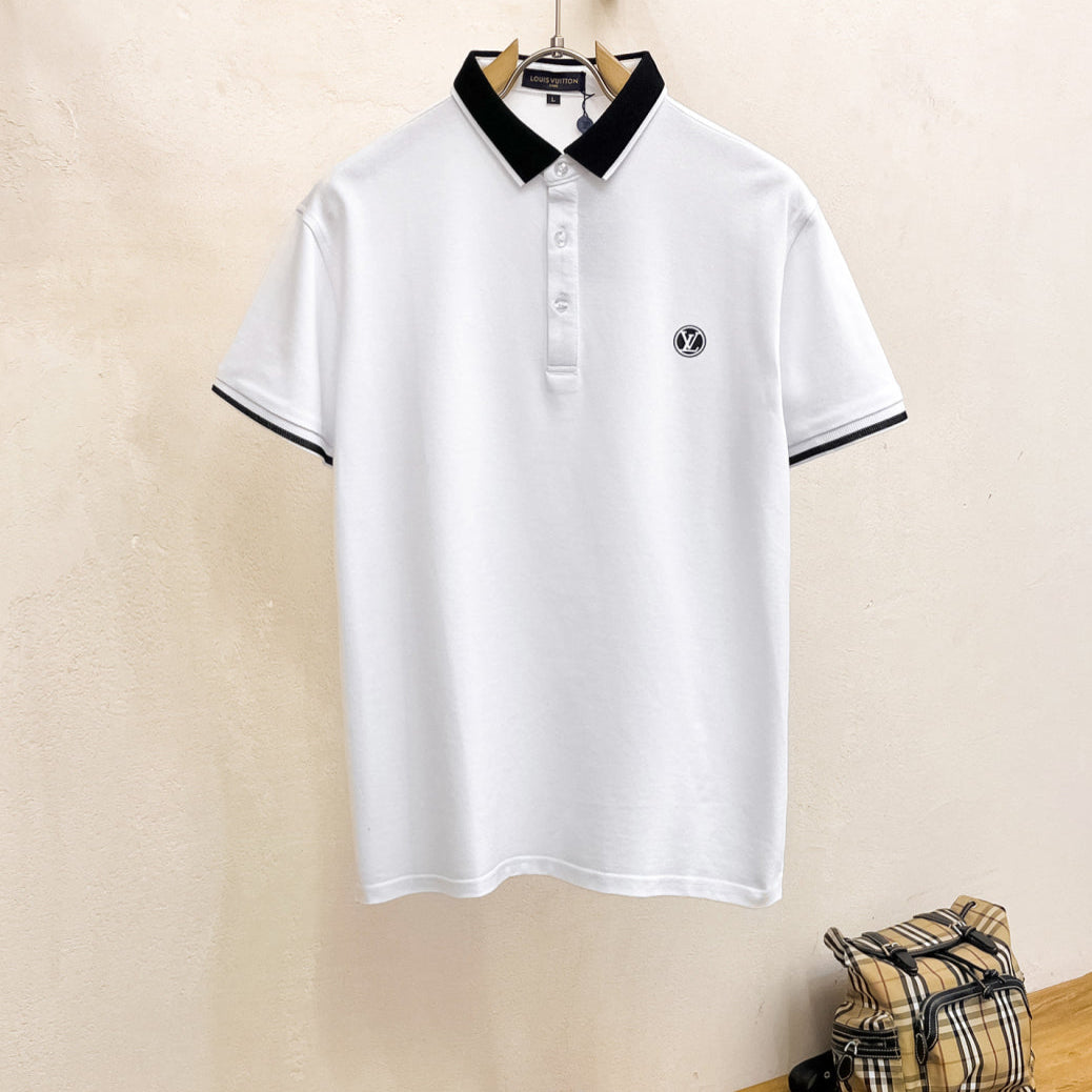 LOUIS VUITTON LV POLO WHITE AND BLACK TRIM LONG-STAPLE COTTON 238771