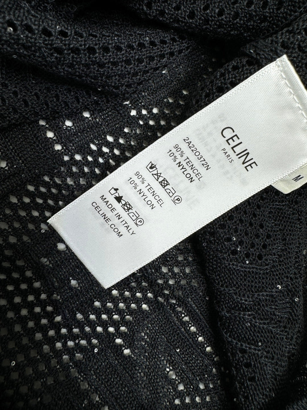 CELINE SHORT-SLEEVE CROCHET TOP BLACK 274808