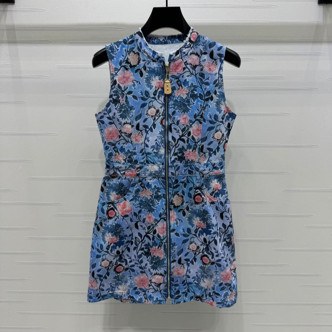 LOUIS VUITTON LV 25S ROUND NECK SLEEVELESS DRESS 264202
