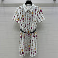 LOUIS VUITTON LV SHORT-SLEEVE BELTED DRESS 269527