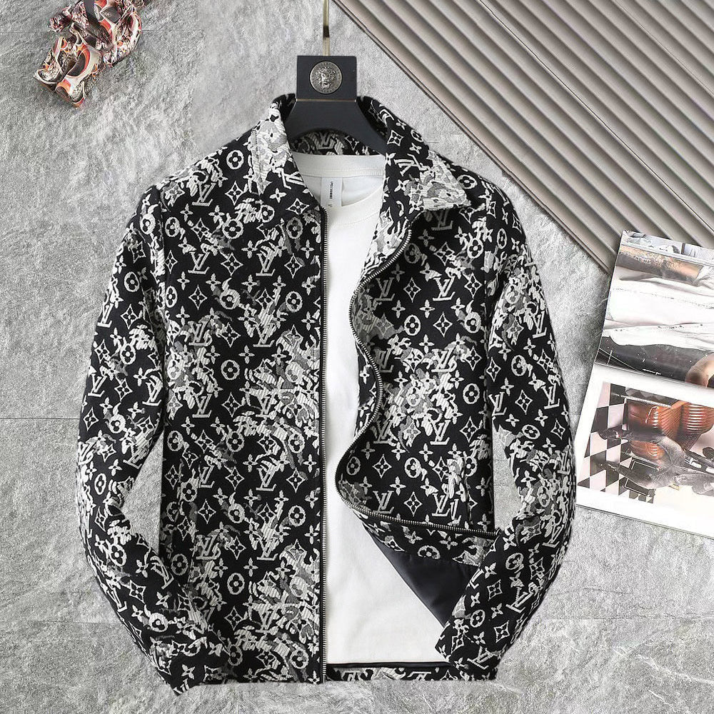 LOUIS VUITTON LV SHIRT JACKET IN BLACK MIX WHITE MONOGRAM JACQUARD FABRIC 238989