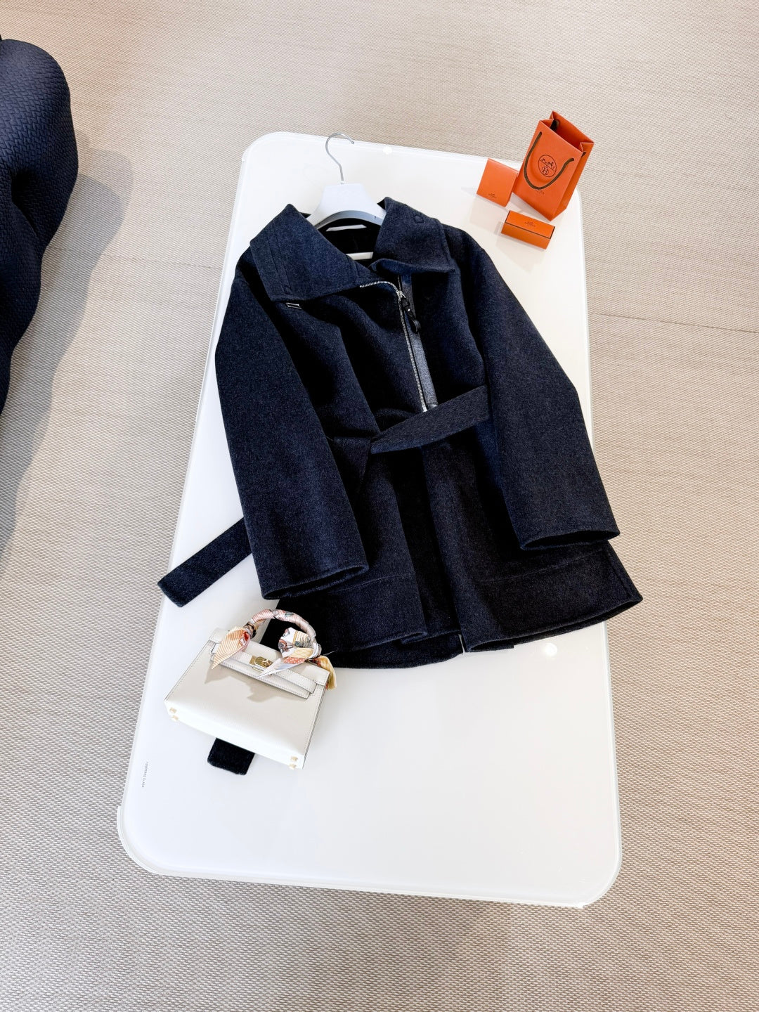 HERMES HERMES 25S MID-LENGTH KNIT COAT 266