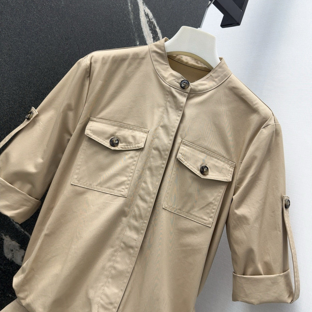 Loewe 25 Shirt Dress Beige Cotton