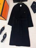 HERMES 25S LAPEL-COLLAR CASERE COAT 210