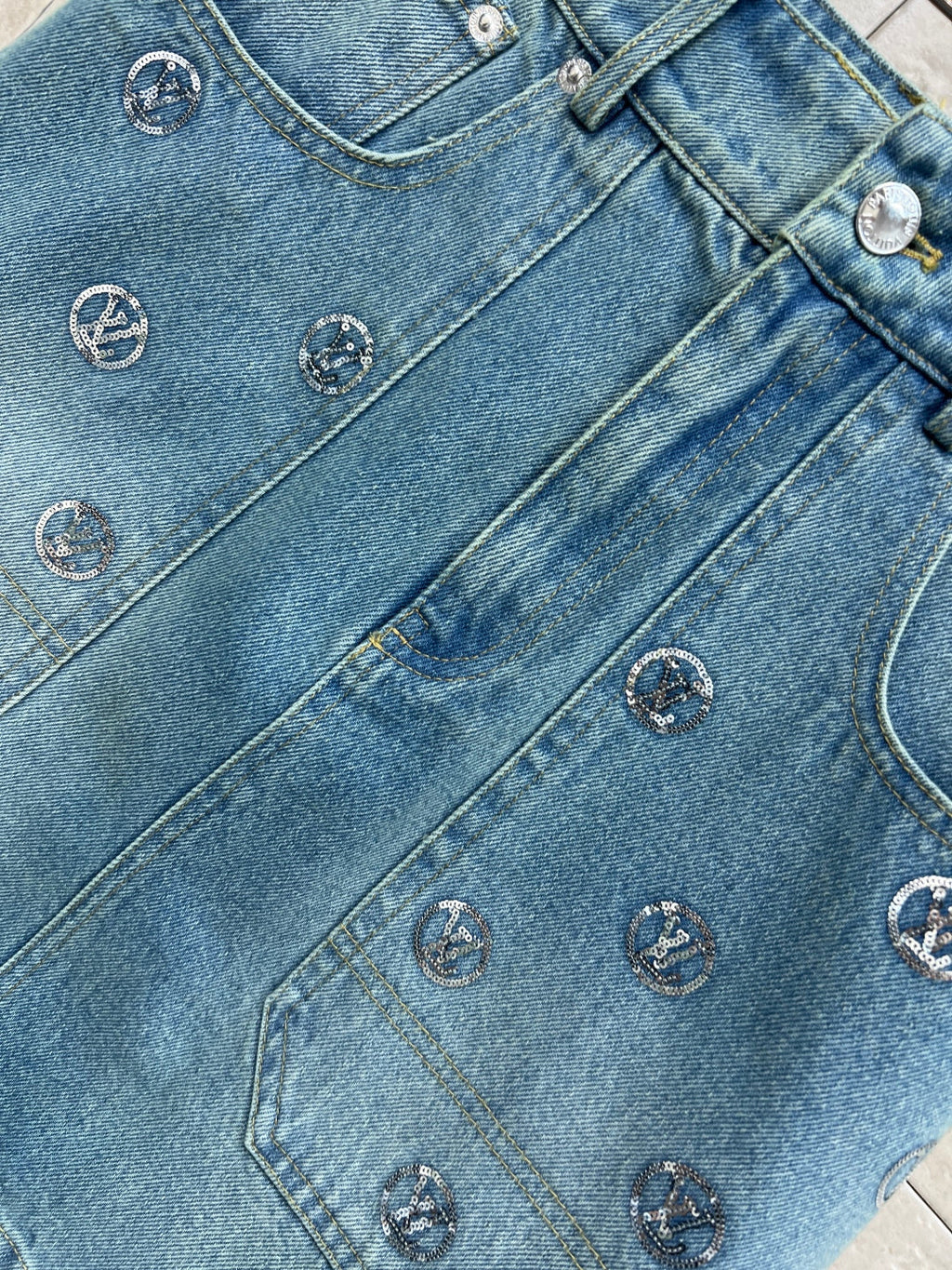 LOUIS VUITTON LV 25S DENIM MINI SKIRT 2877