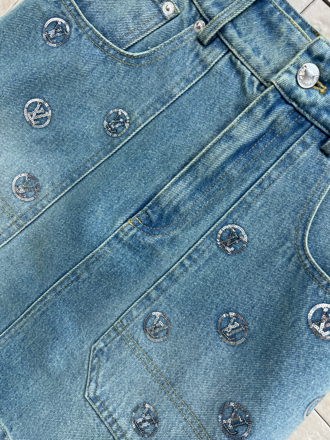 LOUIS VUITTON LV 25S DENIM MINI SKIRT 2877