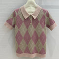 GUCCI Gucci 25 Short-sleeved Knitted Sweater Pink Wool