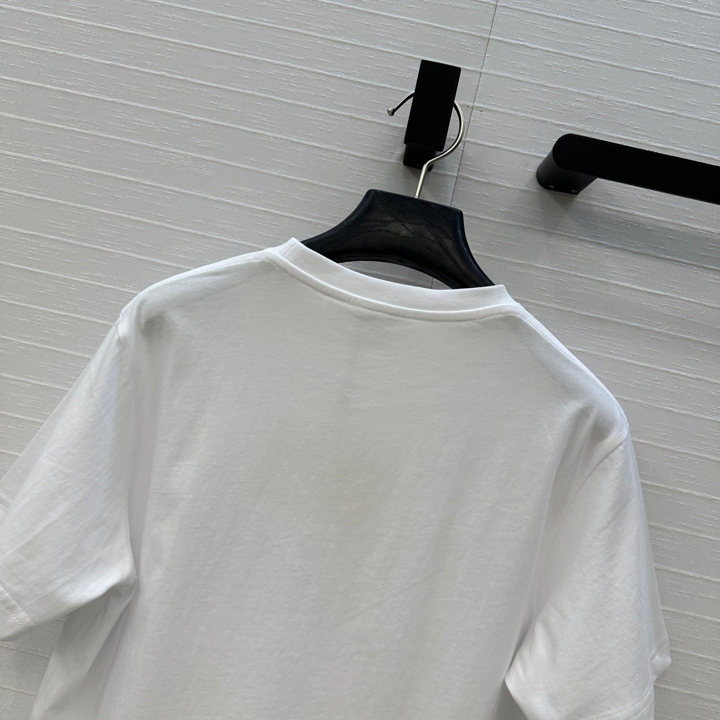 LOEWE WHITE EMBROIDERED LOGO T-SHIRT