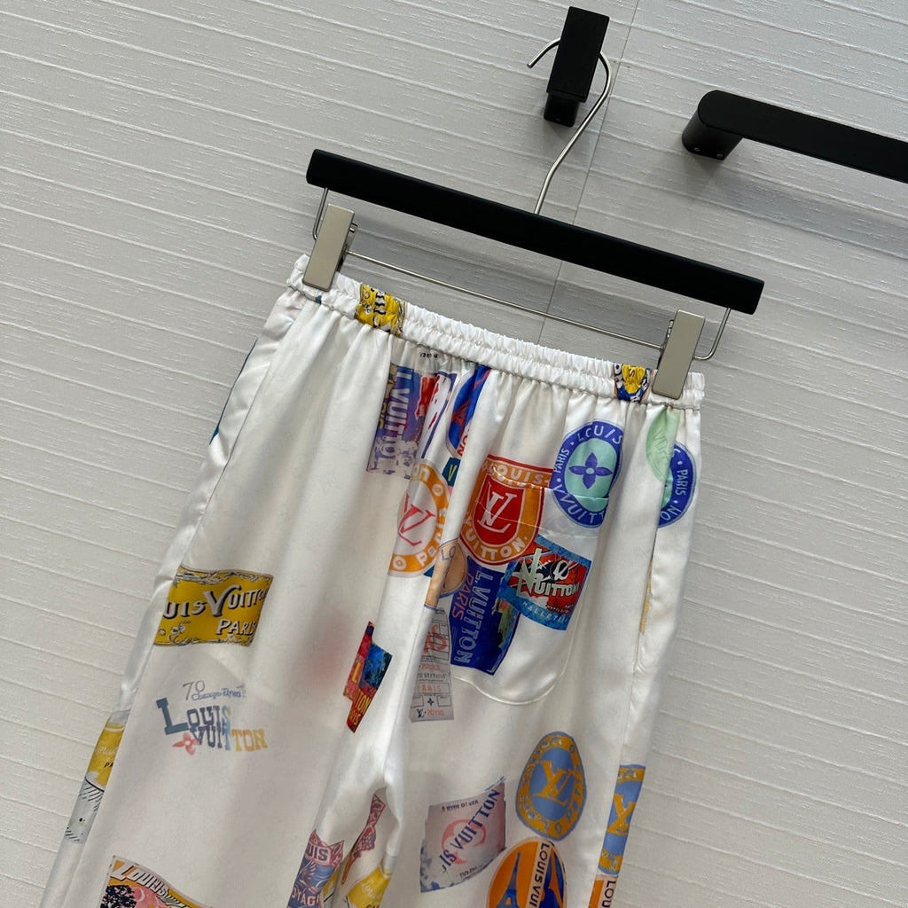 LOUIS VUITTON LV PRINTED SILK PANTS 268218