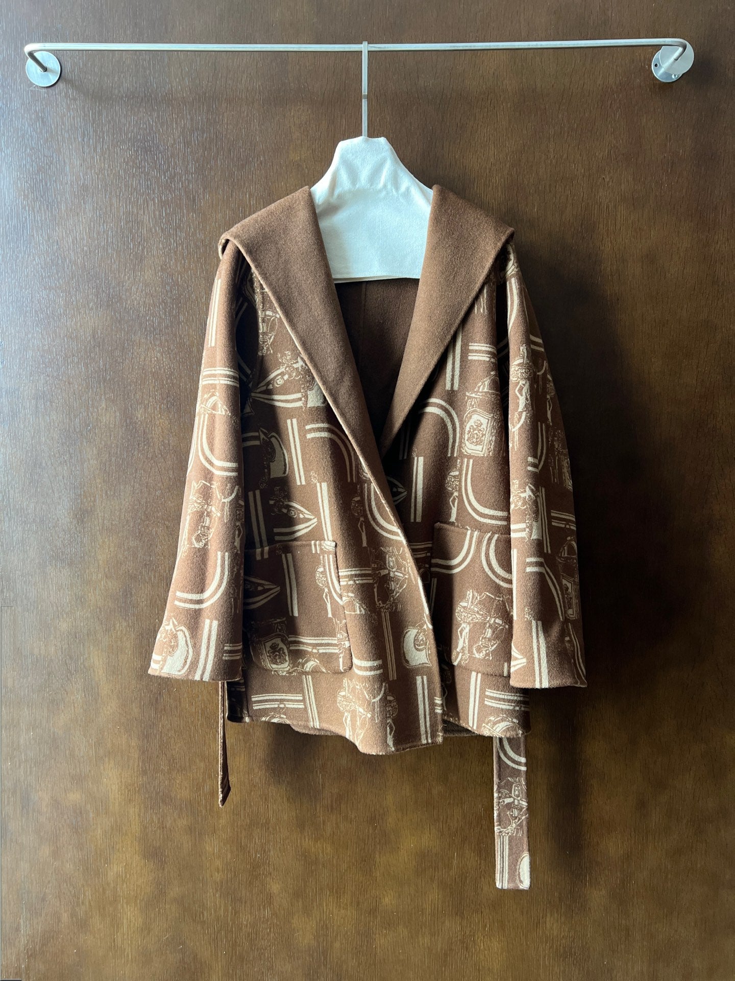 HERMES HERMES 25S REVERSIBLE LONG HOODED COAT 046