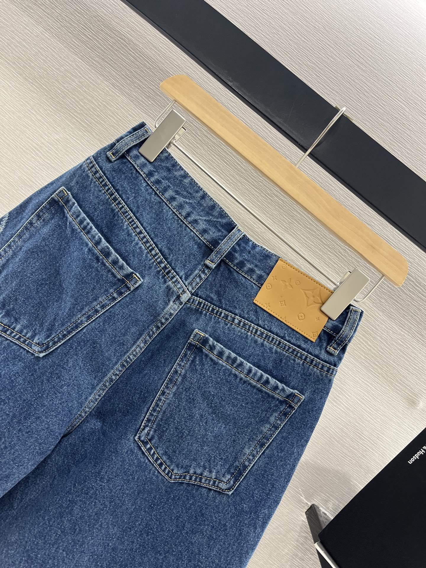 LOUIS VUITTON LV HIGH-WAIST LASER-CUT DENIM SHORTS