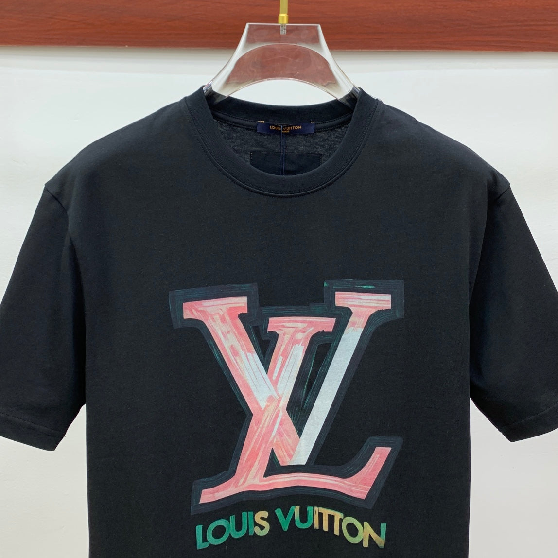 LOUIS VUITTON LV T-SHIRT IN BLACK PURE COTTON 238887