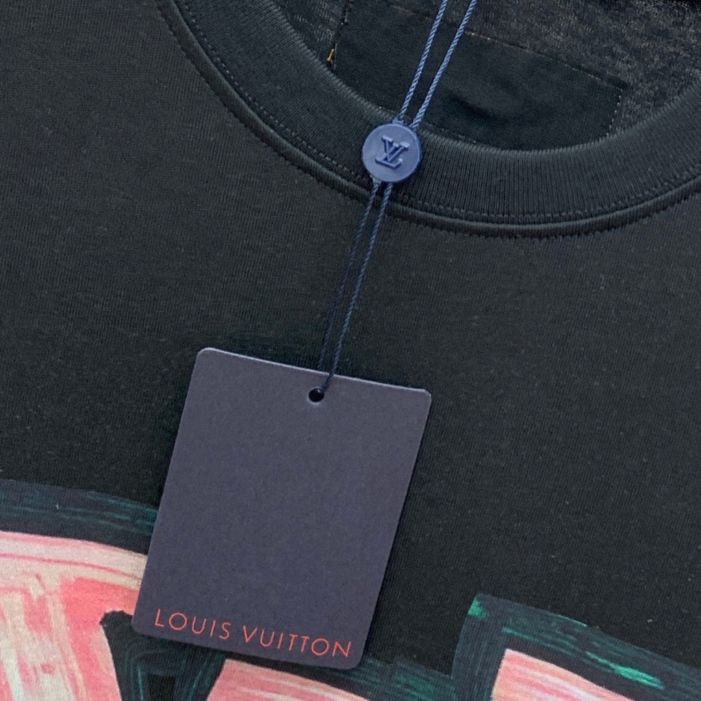 LOUIS VUITTON LV T-SHIRT IN BLACK PURE COTTON 238887