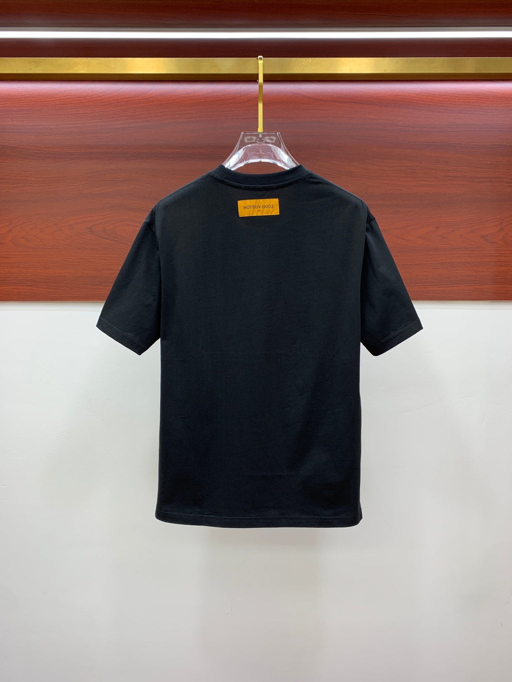LOUIS VUITTON LV T-SHIRT IN BLACK PURE COTTON EMBROIDERED LOGO 238889