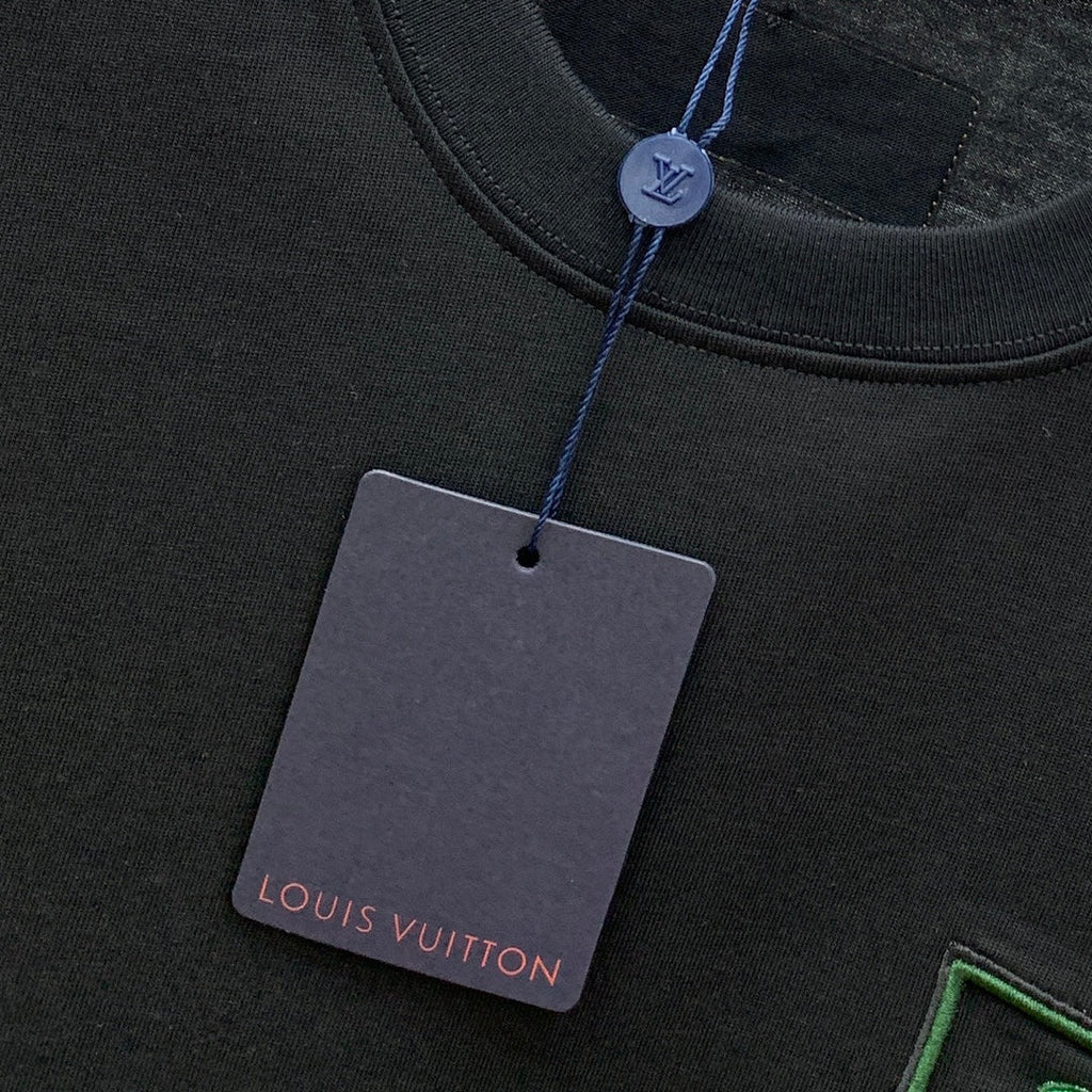 LOUIS VUITTON LV BLACK COTTON T-SHIRT 238893