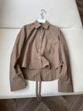 Loewe Hollow Embroidered Shirt Brown Polyester Fiber