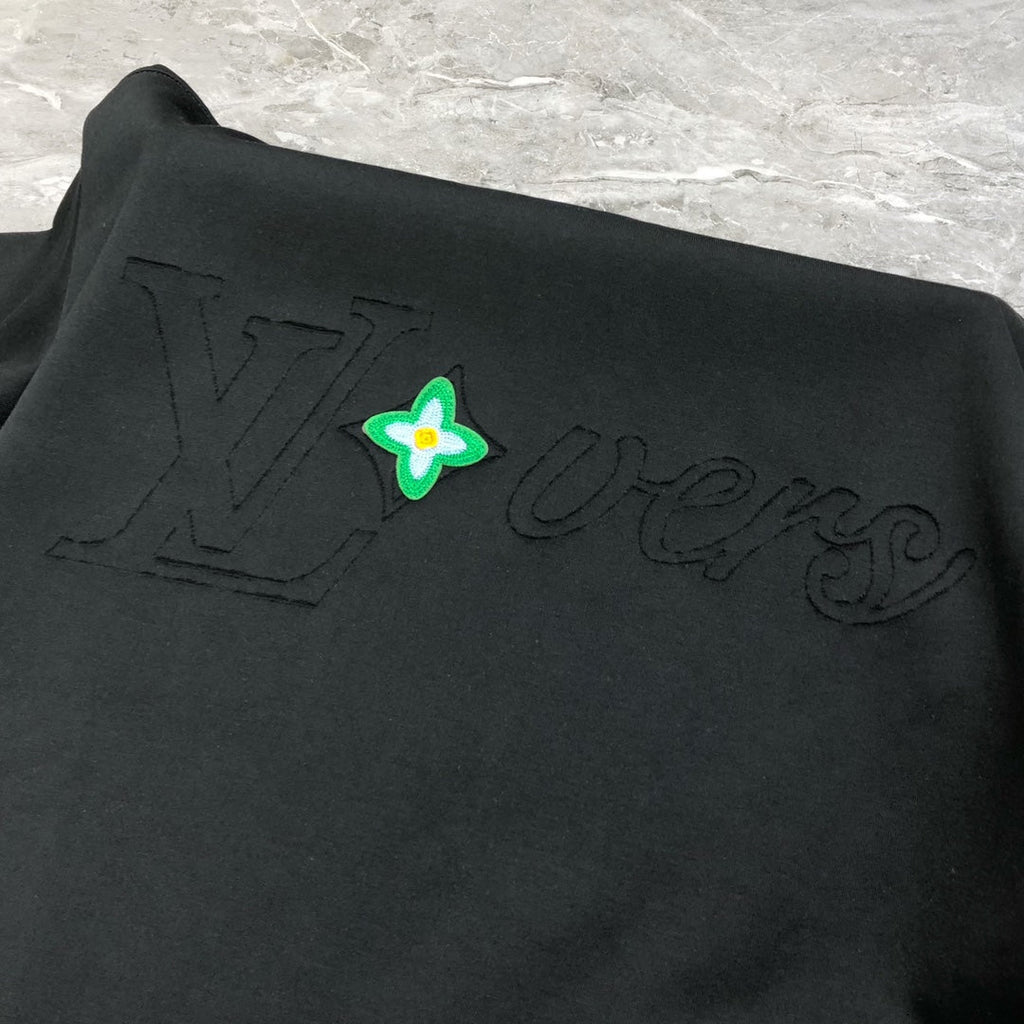 LOUIS VUITTON LV BLACK COTTON T-SHIRT 239466