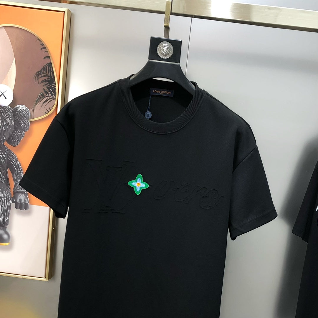 LOUIS VUITTON LV BLACK COTTON T-SHIRT 239466