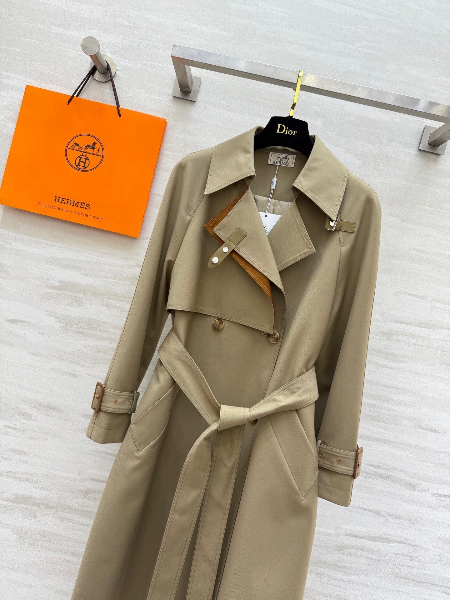 HERMES HERMES 25S LONG WINDBREAKER 527284