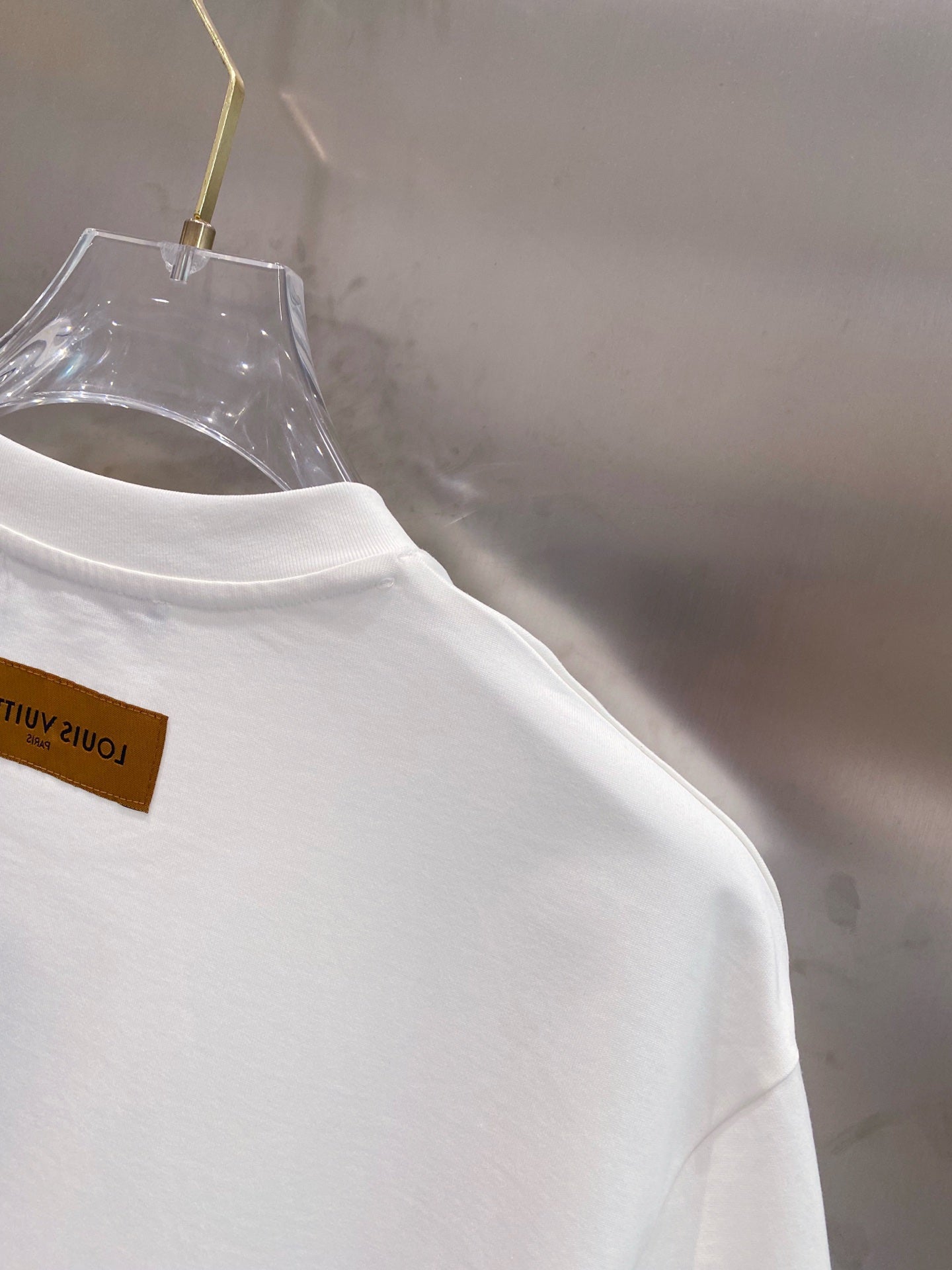 LOUIS VUITTON LV EMBROIDERED LOGO T-SHIRT IN WHITE COTTON 238831