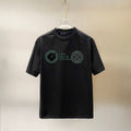 LOUIS VUITTON LV BLACK COTTON T-SHIRT GREEN LOGO PRINT 238842