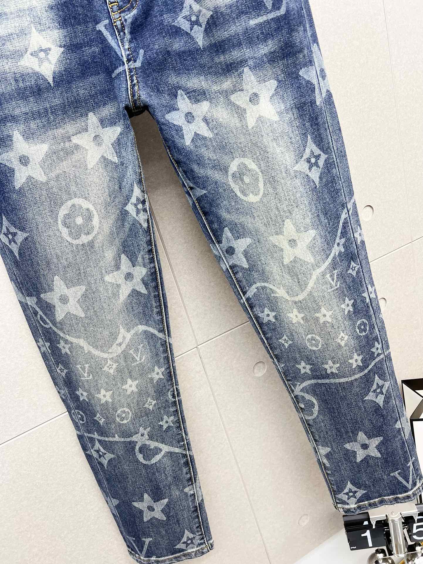 LOUIS VUITTON LV BLUE MONOGRAM DENIM JEAN 239499