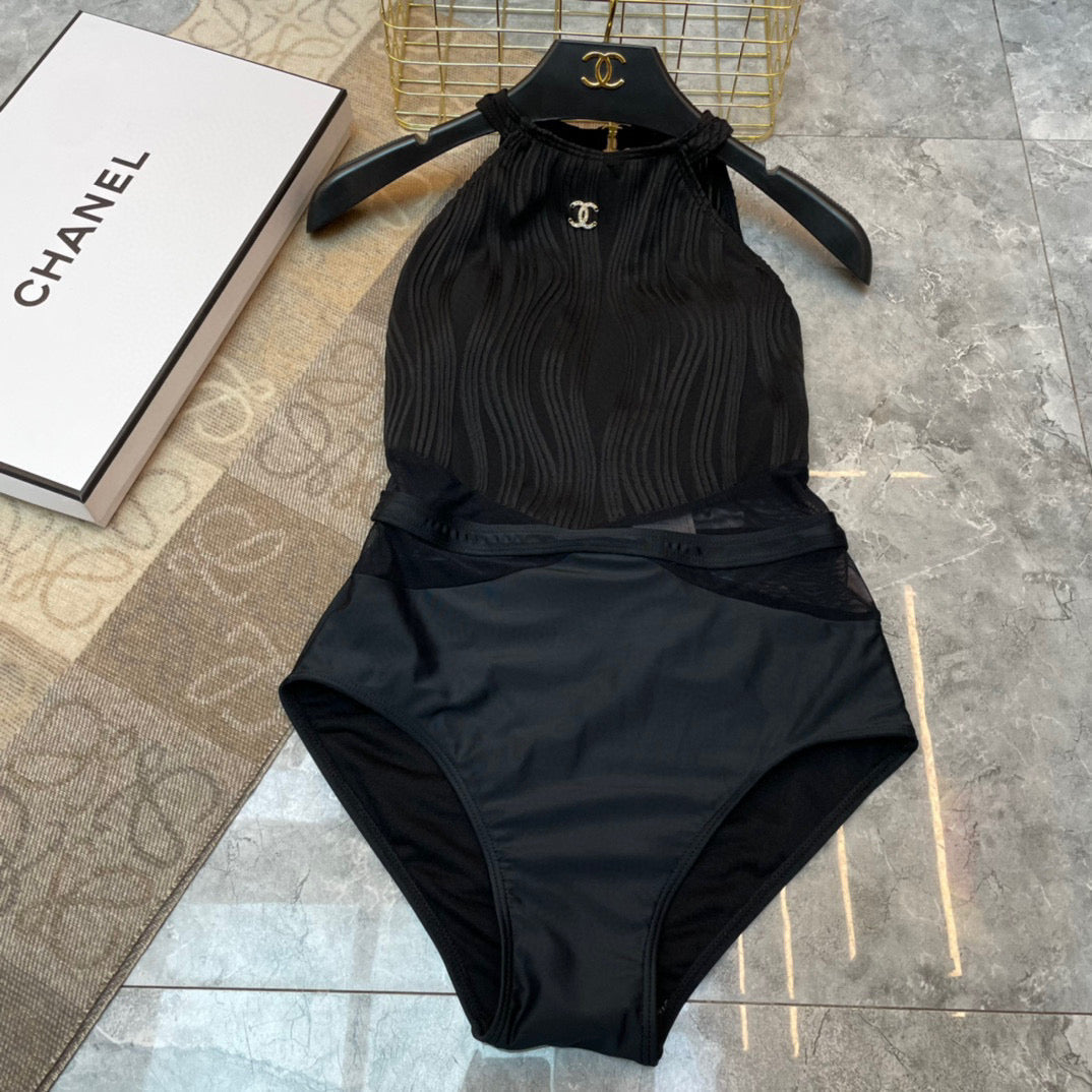 CHANEL BIKINI SWIMSUIT SET IN BLACK 573556