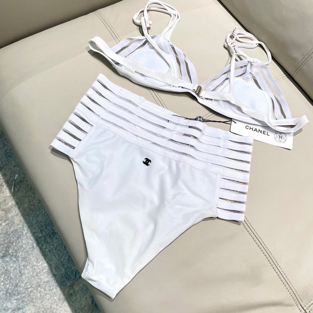 CHANEL BIKINI SWIMSUIT SET IN WHITE 608920