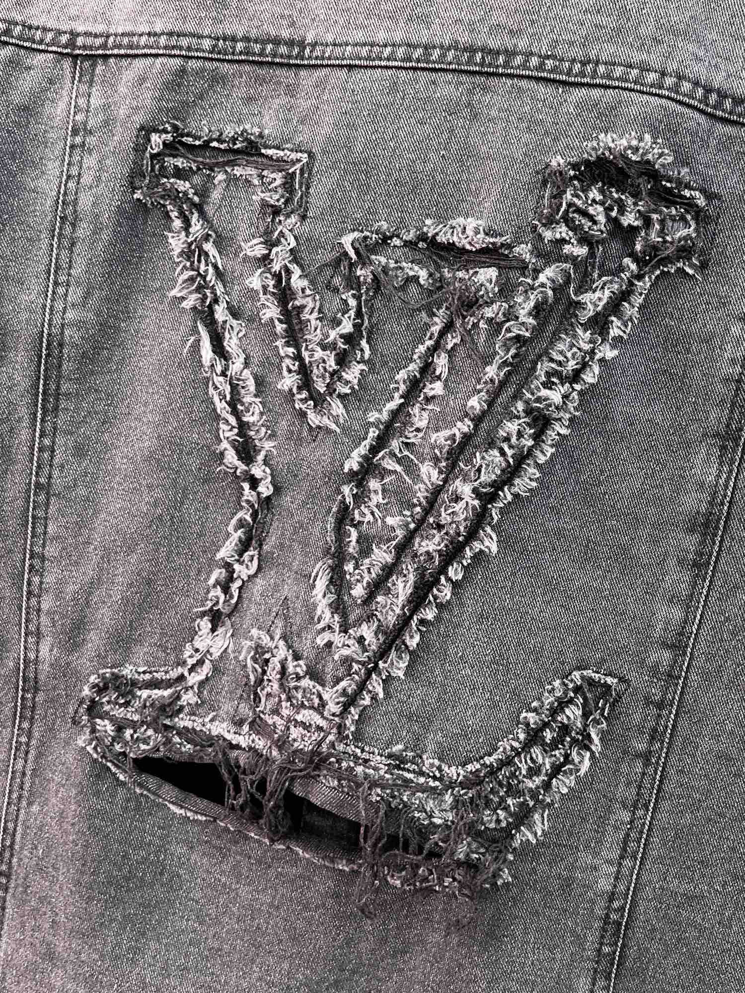 LOUIS VUITTON LV CHARCOAL BLACK DENIM JACKET 239526