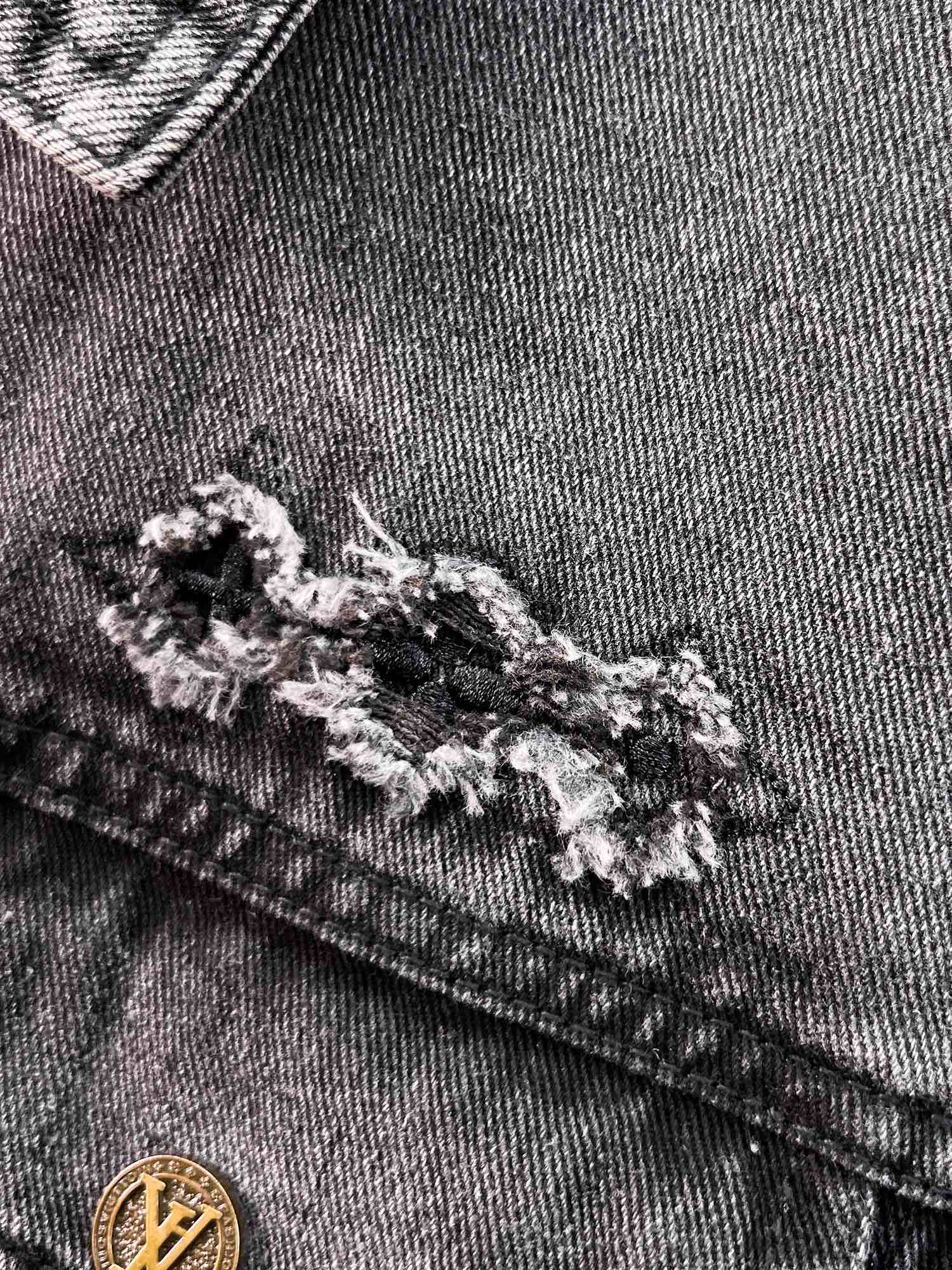 LOUIS VUITTON LV CHARCOAL BLACK DENIM JACKET 239526