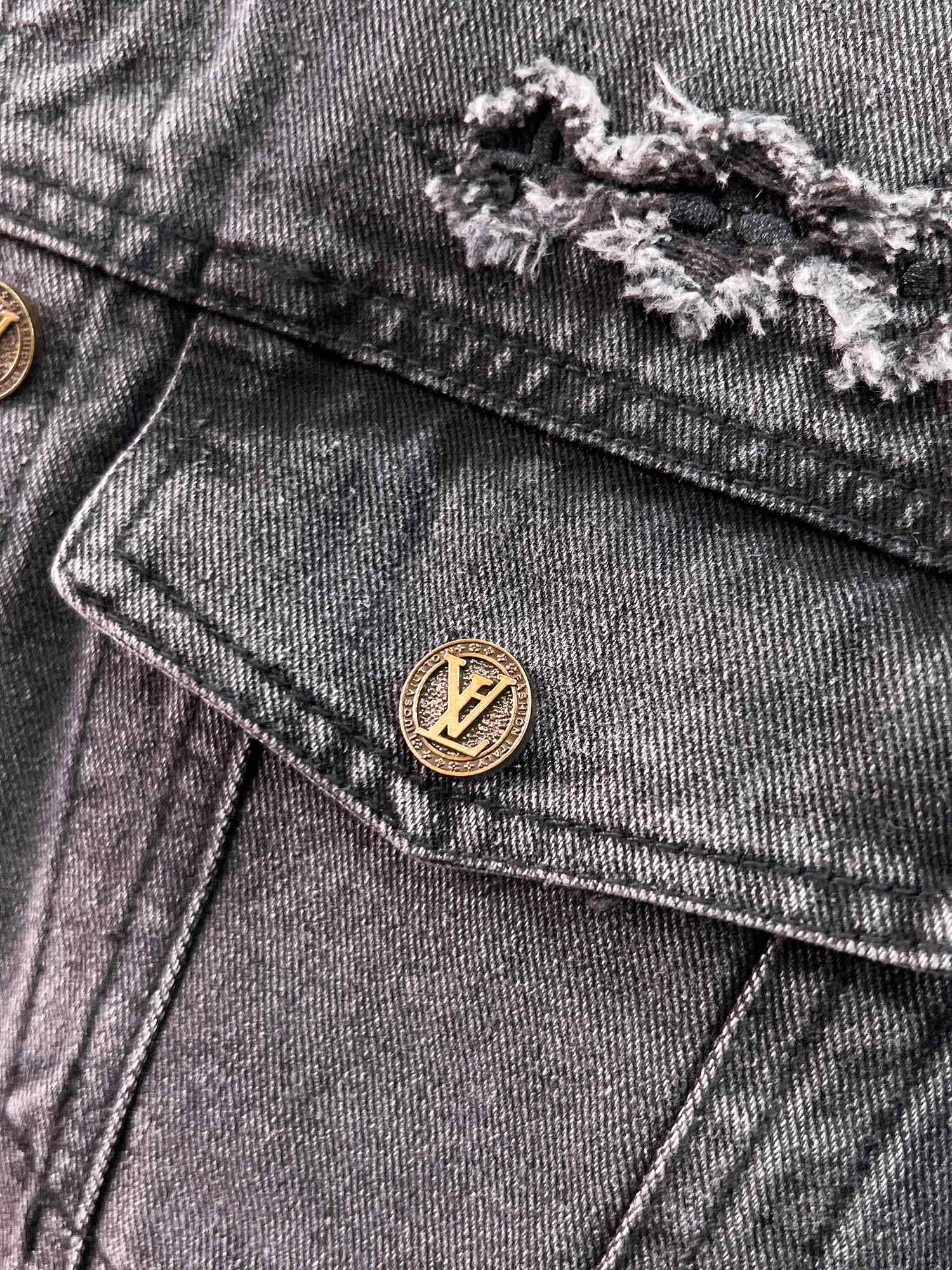 LOUIS VUITTON LV CHARCOAL BLACK DENIM JACKET 239526
