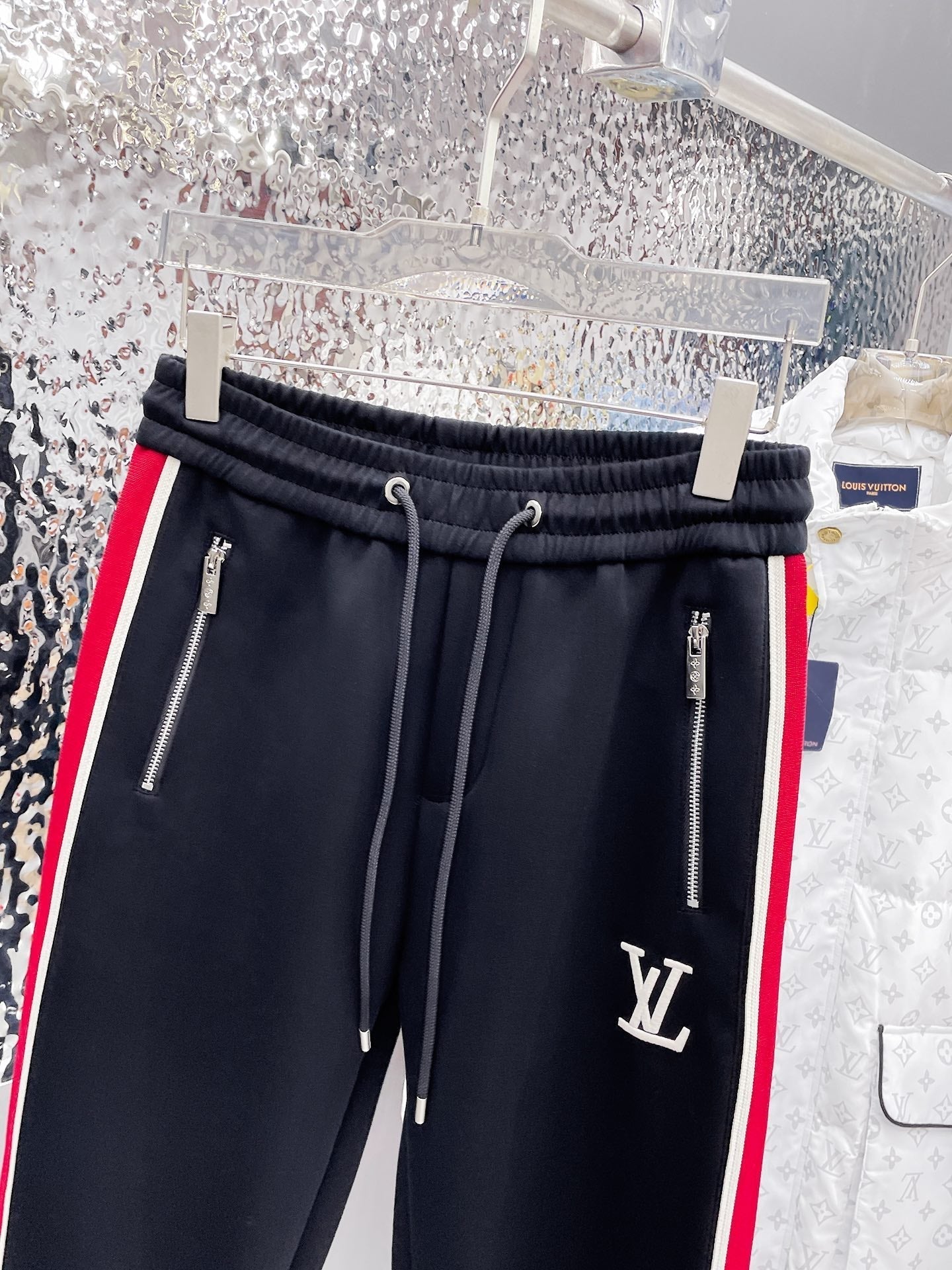 LOUIS VUITTON LV BLACK MIX RED TROUSERS 239503