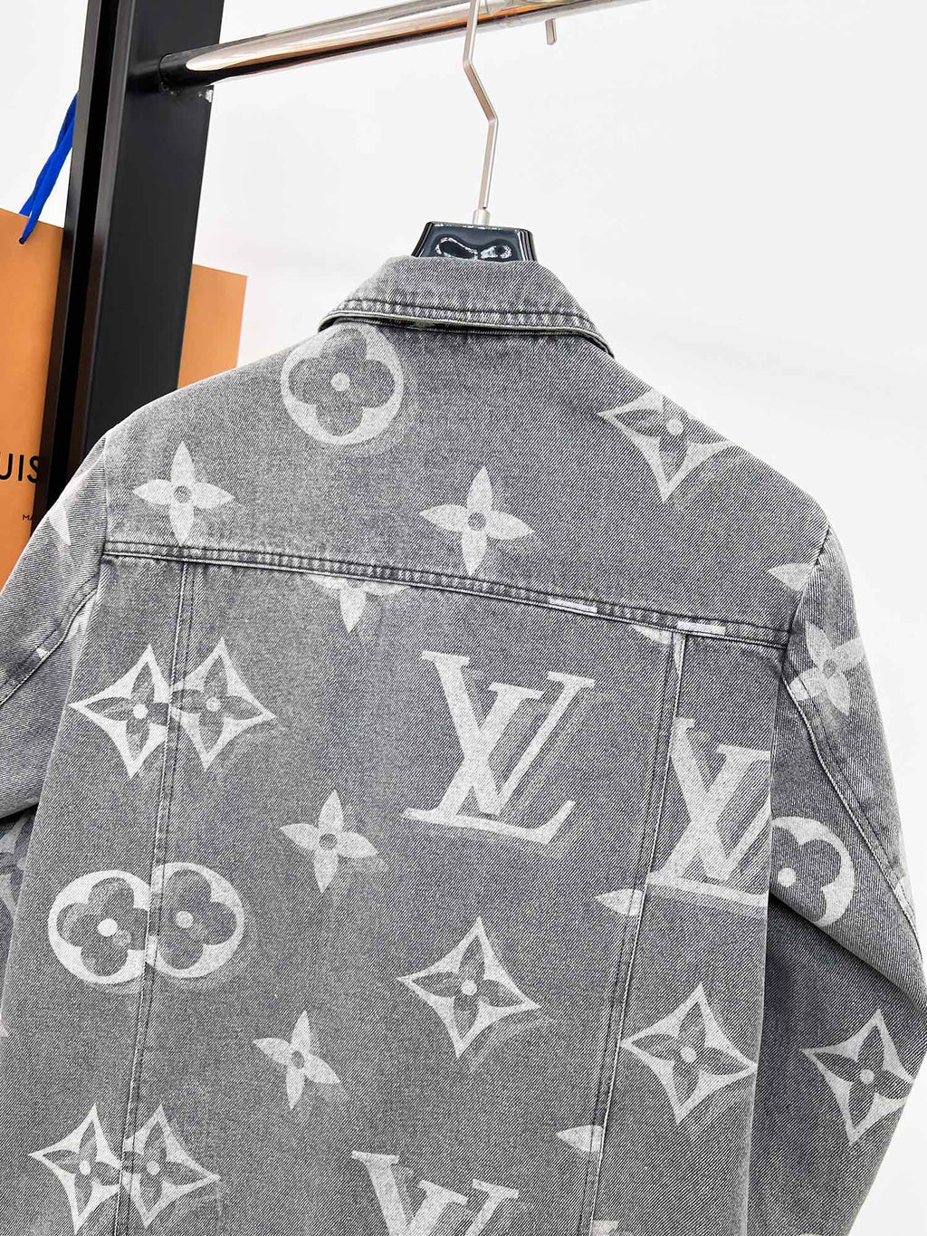 LOUIS VUITTON LV ASH GRAY MONOGRAM DENIM JACKET 239524