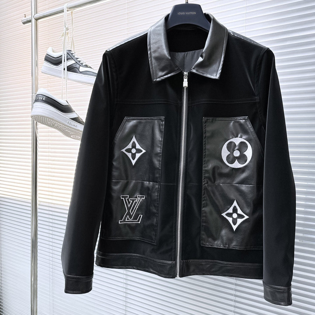 LOUIS VUITTON LV SHIRT JACKET IN BLACK SOFT CALFSKIN 239124