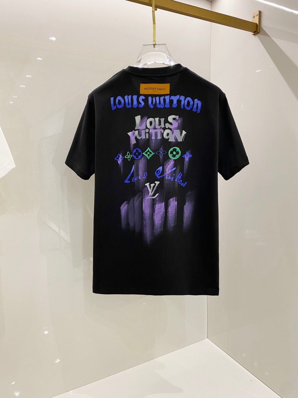 LOUIS VUITTON LV SHORT-SLEEVED T-SHIRT BLACK COTTON 238852