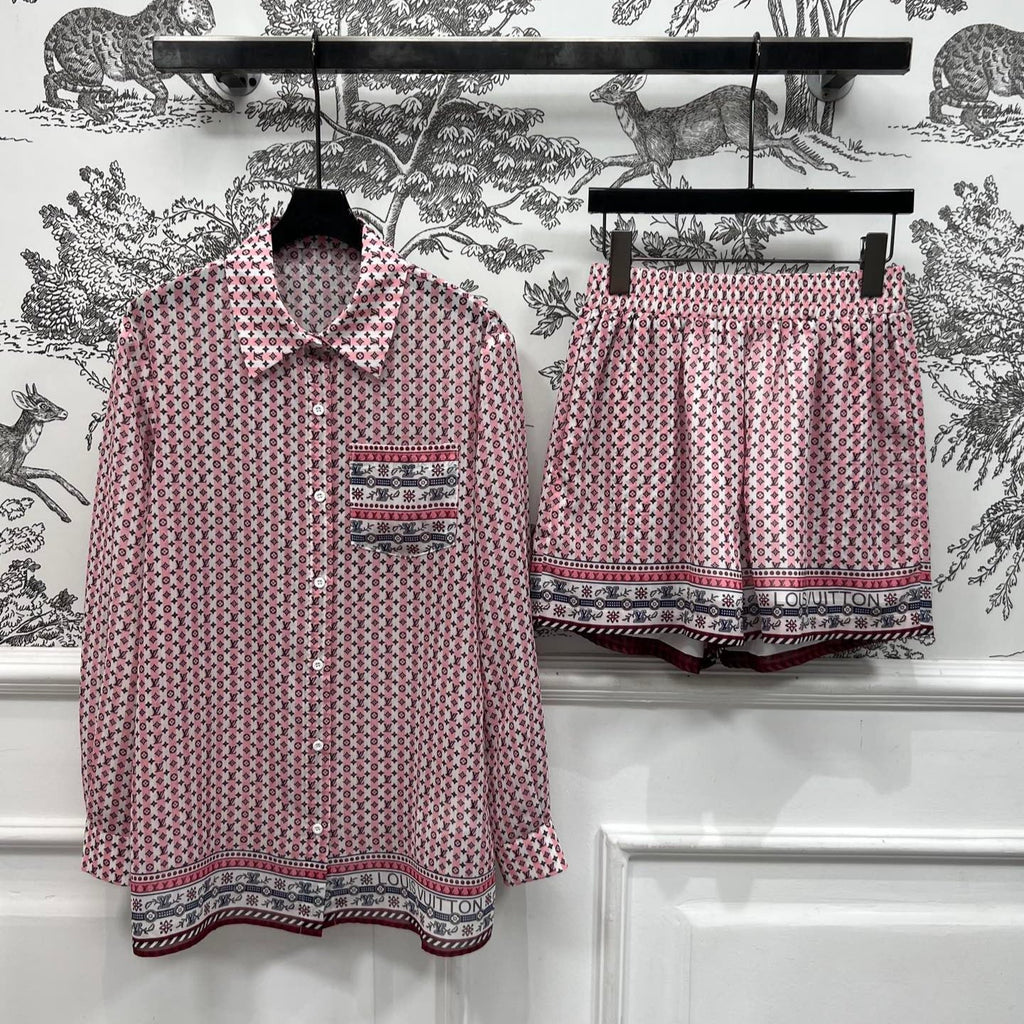 LOUIS VUITTON LV 25S SHIRT SHORTS SET IN POLYESTER 263071