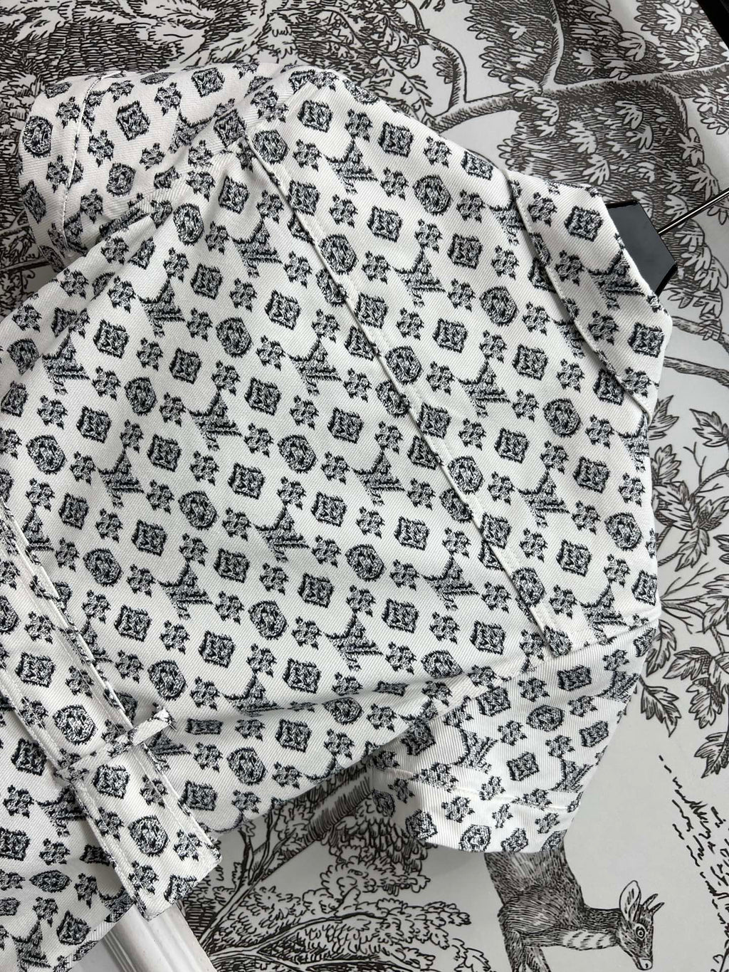 LOUIS VUITTON LV JACQUARD PATTERN ROUND NECK DENIM DRESS 274622