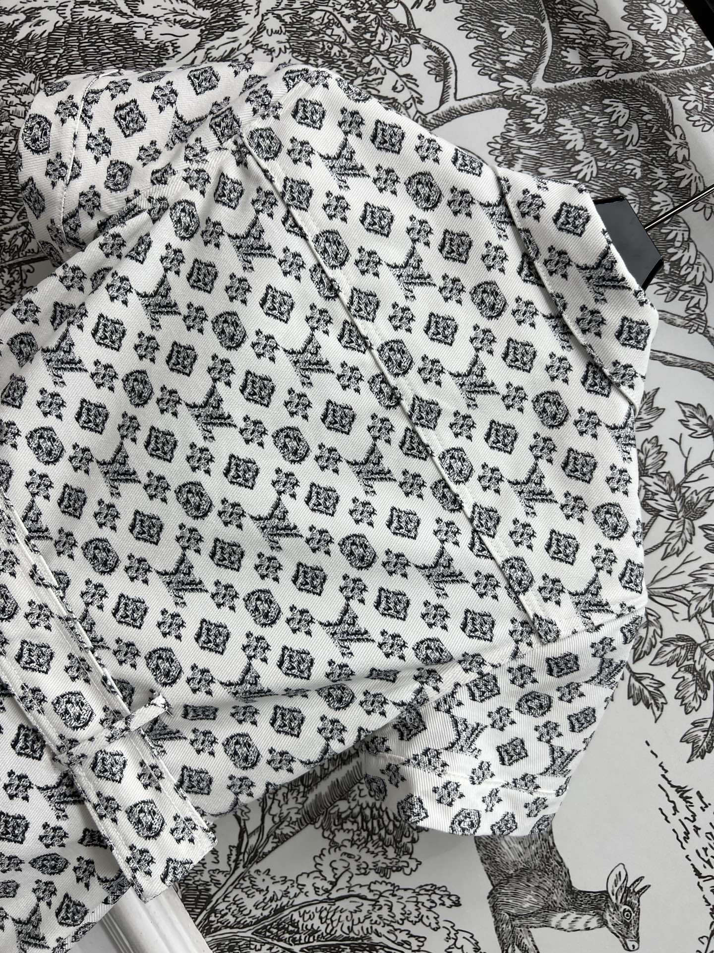 LOUIS VUITTON LV JACQUARD PATTERN ROUND NECK DENIM DRESS 274622