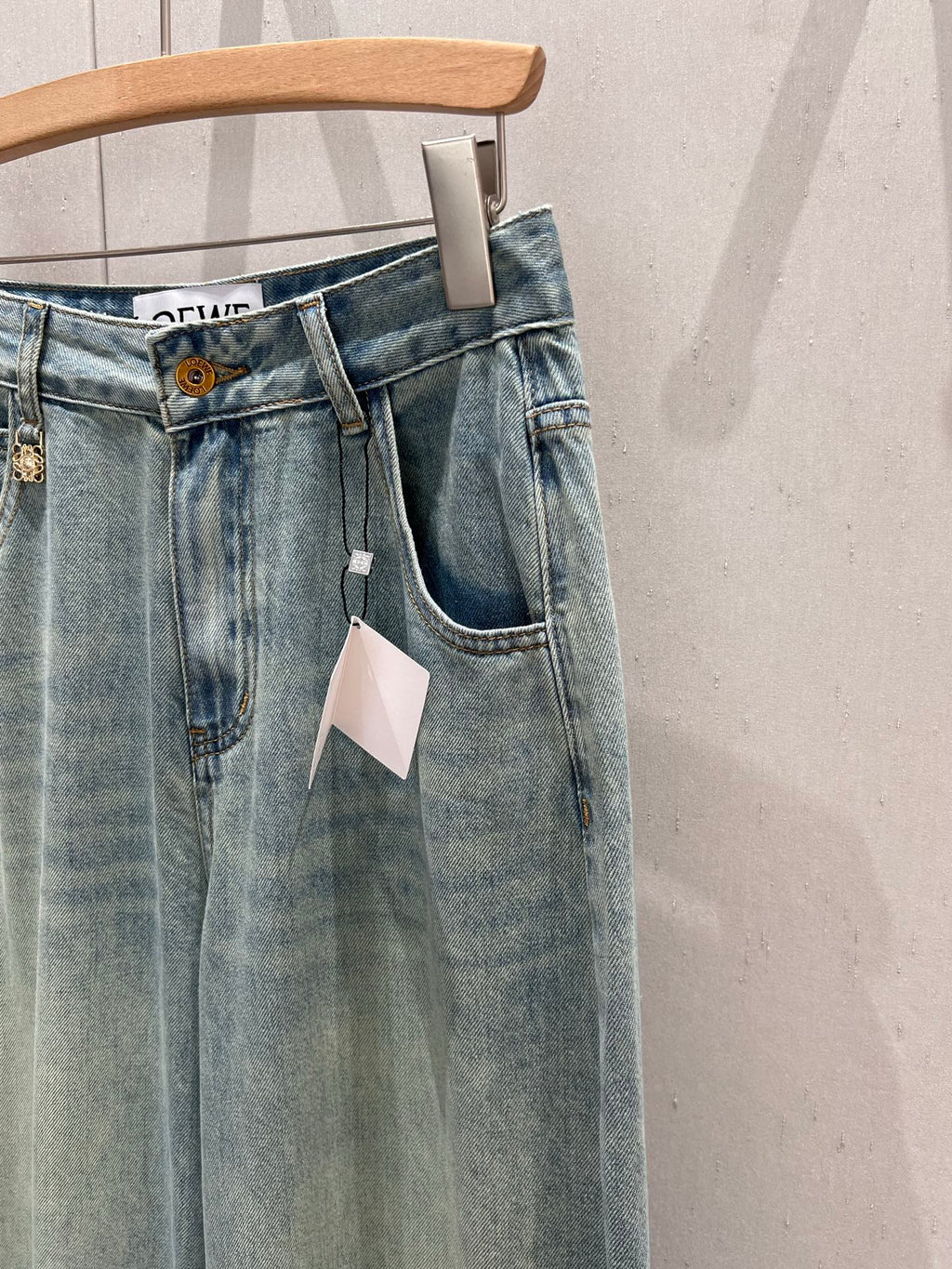 Loewe 25 Colorful Embroidered Scimitar Jeans Blue Cotton 217978