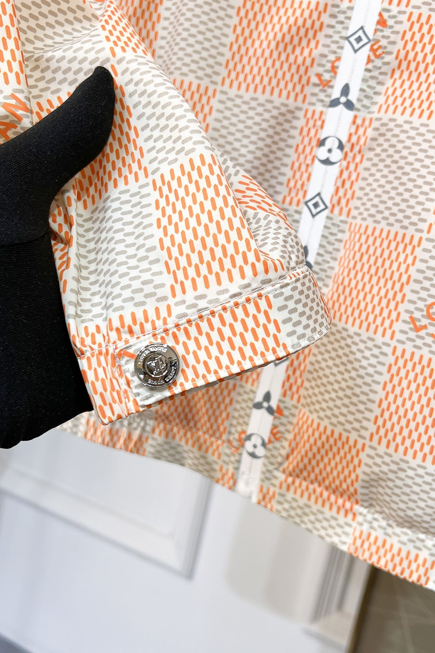 LOUIS VUITTON LV ORANGE AND GRAY DAMIER JACKET 239117