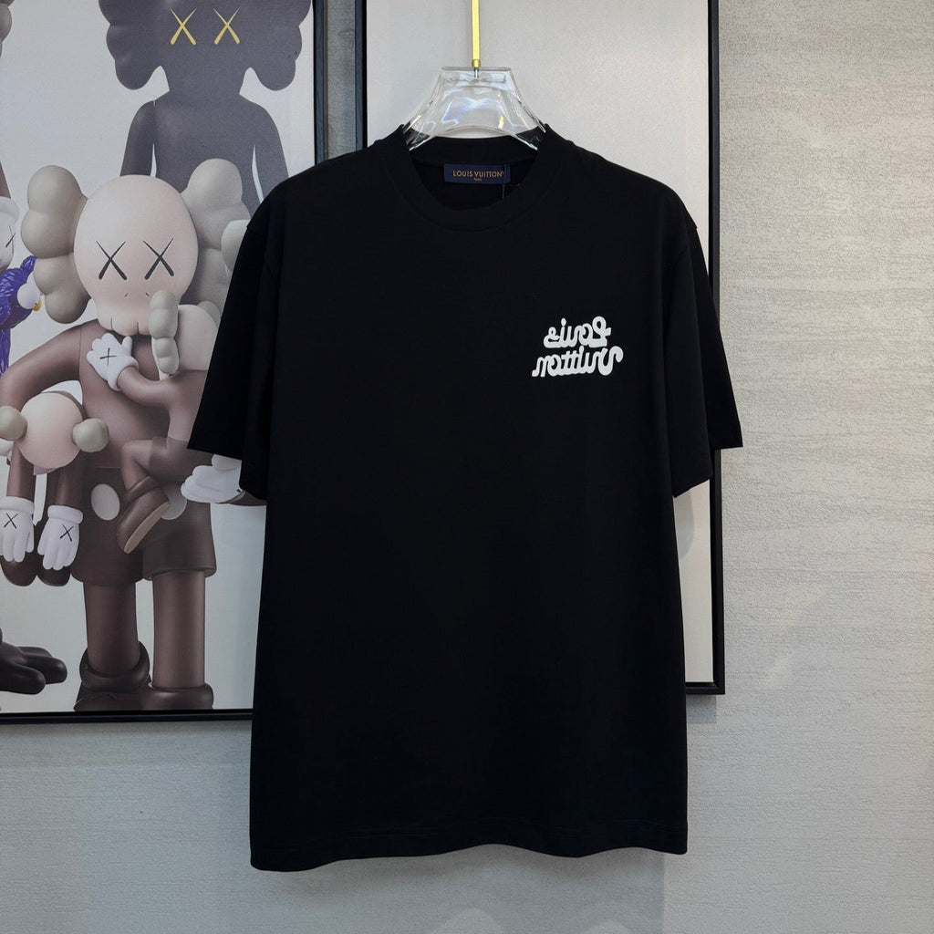 LOUIS VUITTON LV T-SHIRT IN BLACK COTTON FABRIC 238921