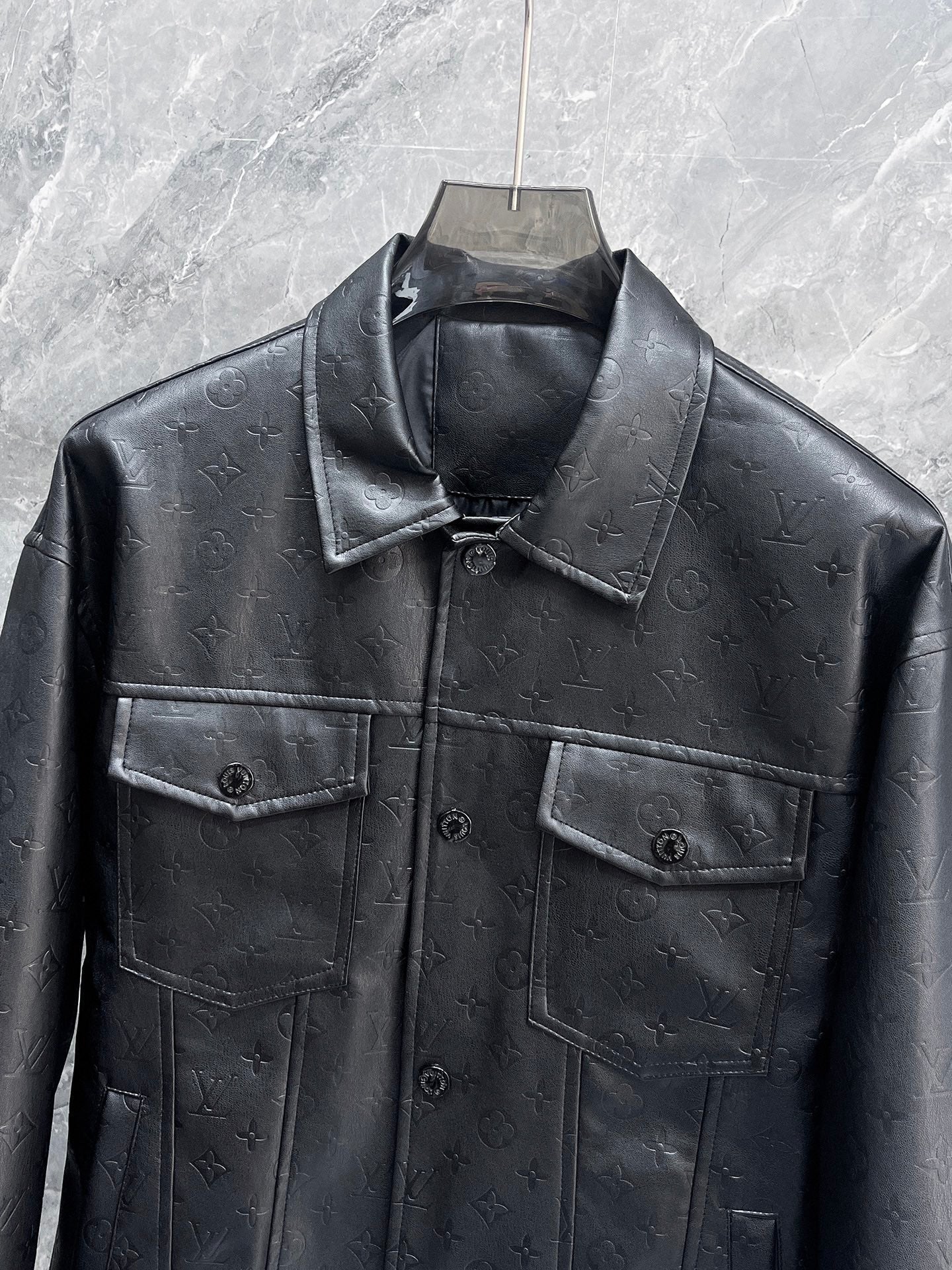 LOUIS VUITTON LV BLACK CALFSKIN JACKET 239566