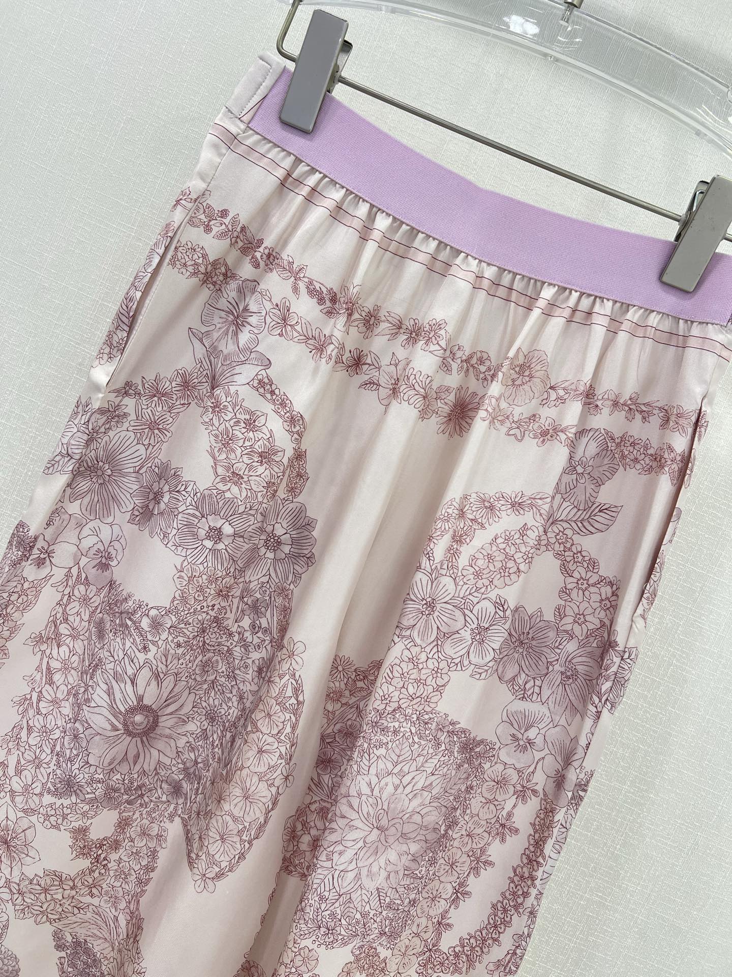 HERMES PRINTED SILK WIDE-LEG PANTS 269258