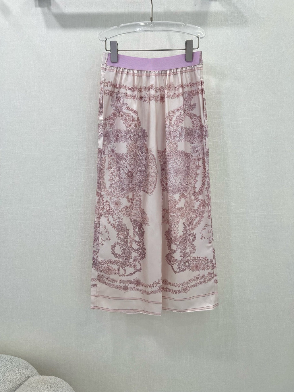 HERMES PRINTED SILK WIDE-LEG PANTS 269258