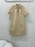 LOEWE SHORT-SLEEVE SHIFT DRESS WITH SIDE POCKETS