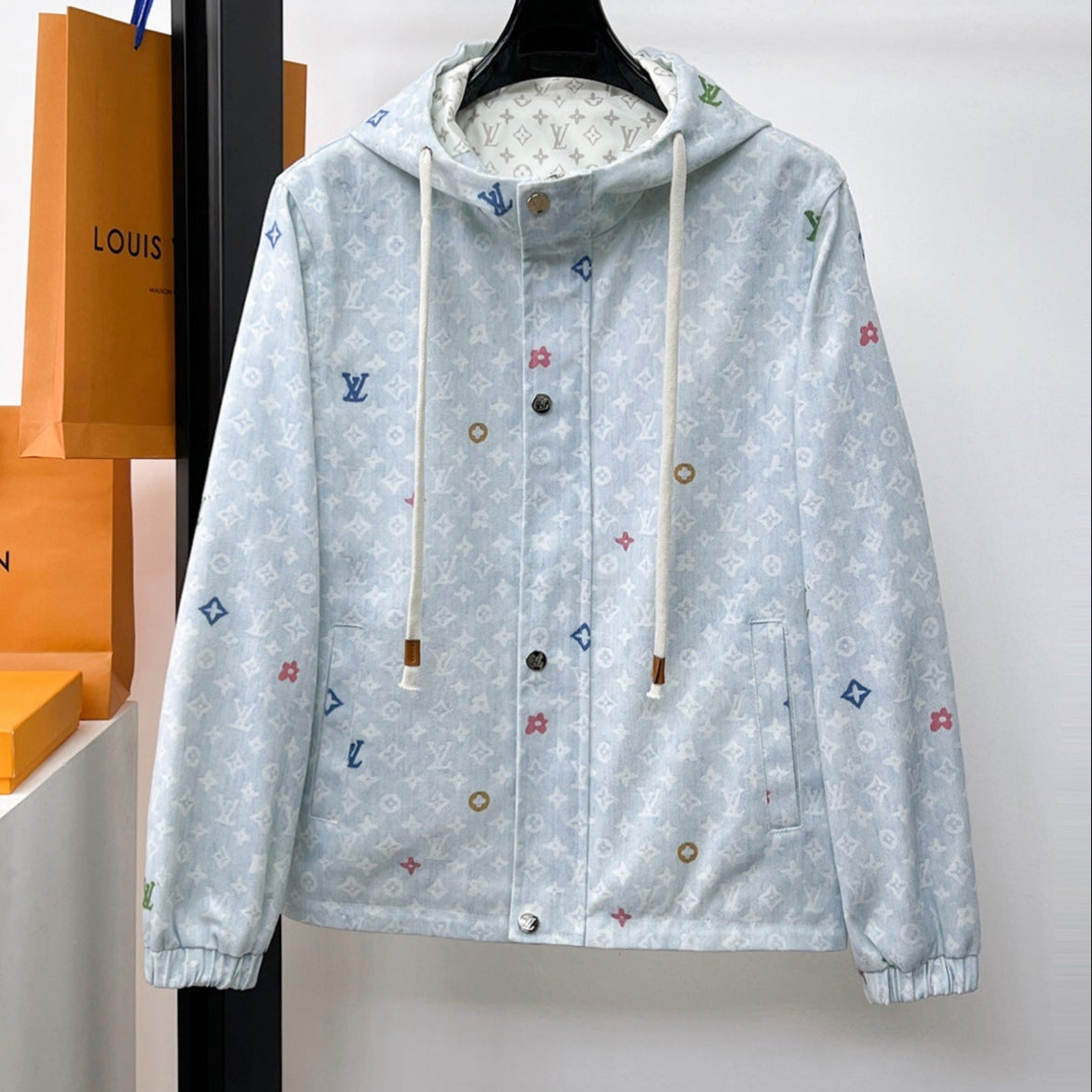 LOUIS VUITTON LV BUE PASTEL MONOGRAM DENIM JACKET 239527
