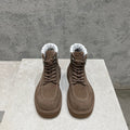 BOTTEGA VENETA HADDOCK LACE-UP ANKLE BOOT IN WALNUT BROWN SUEDE