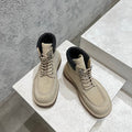 BOTTEGA VENETA HADDOCK LACE-UP ANKLE BOOT IN KHAKI BROWN SUEDE